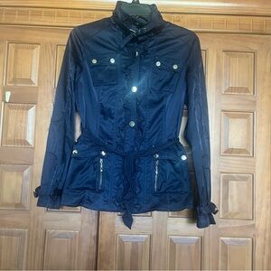 White House Black Market Blue Utility Jacket with Adjustable Waist “Like New”